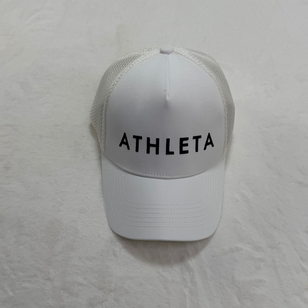 ATHLETA White Mesh Trucker‎ Hat One Size Athletic Cap